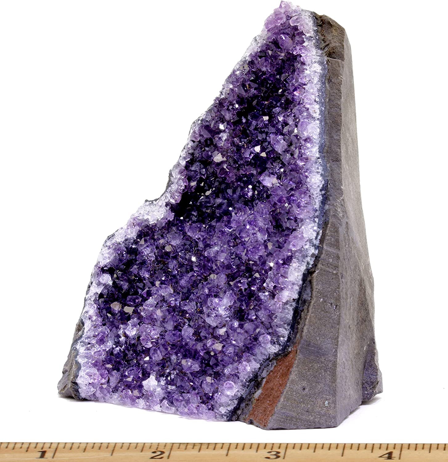 Amethyst Cluster Cut Base (Up to ½ Lb), Celestite, & Selenite Tower (3" Tall), Healing Crystal (3 Pc Set) Premium Grade A, Bohemian Home Décor, Natural Good Vibes, Metaphysical Info Cards