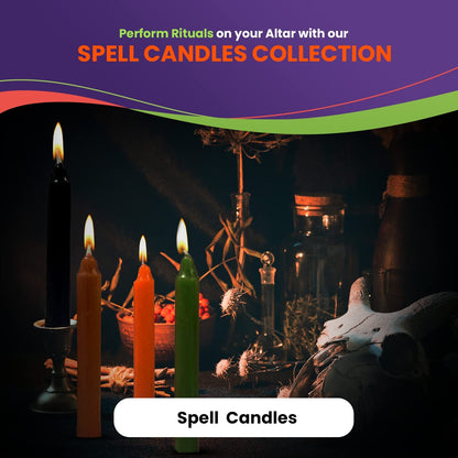 Spell Candles 48 Pack 4" Tall X 1/2" Dia, 12 Colors 4 Mini Candles 