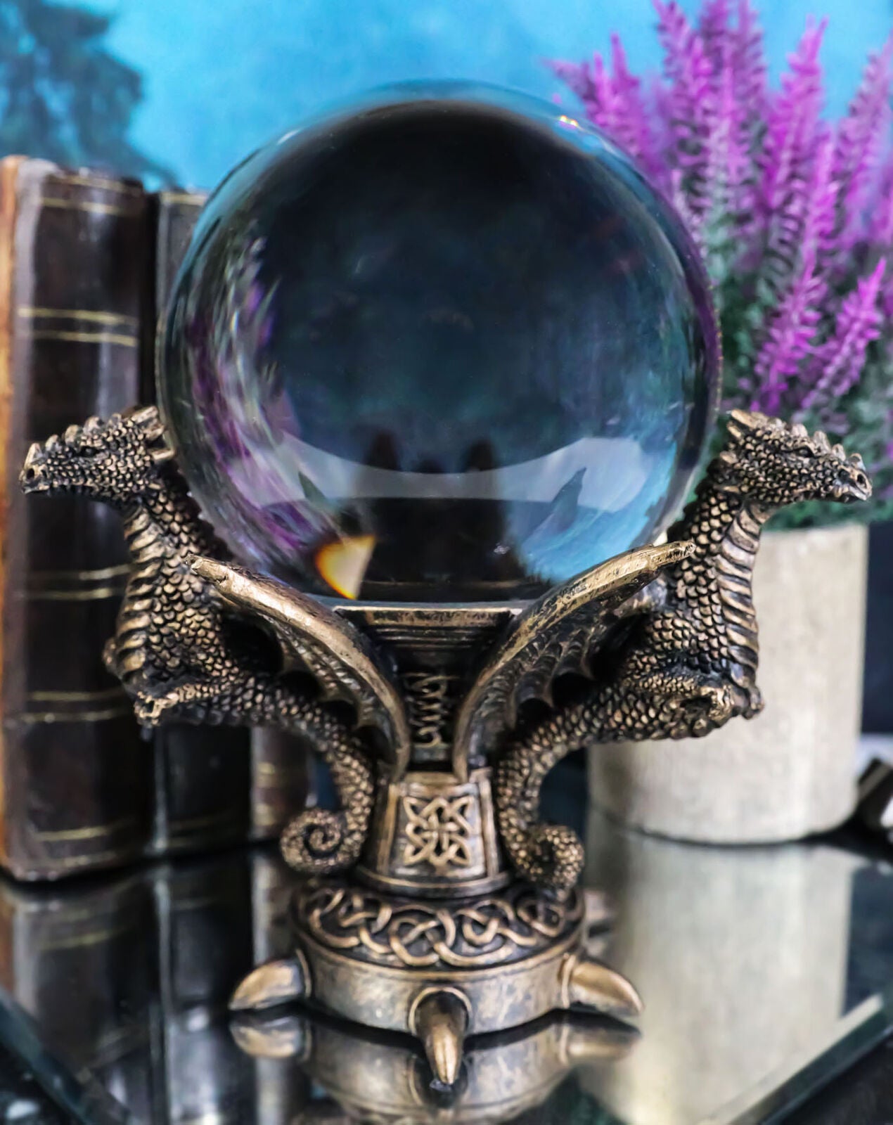 The Celtic Guardian Crystal Ball/Scrying Ball Figurine